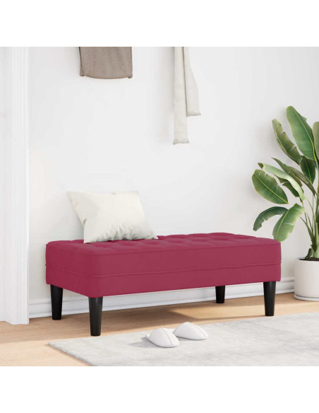 panchina con cuscino Rosso Vino 113 x 57 x 39 cm Velluto