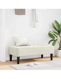 panchina con cuscino Crema 113 x 57 x 39 cm Velluto