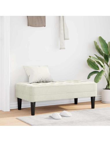panchina con cuscino Crema 113 x 57 x 39 cm Velluto