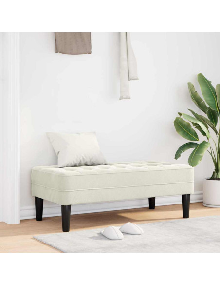 panchina con cuscino Crema 113 x 57 x 39 cm Velluto