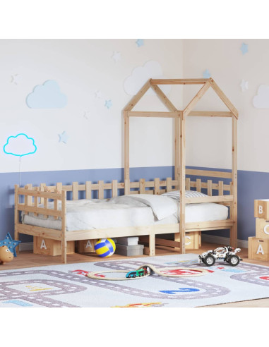 Dormeuse con Tetto 80x200 cm in Legno Massello di Pino