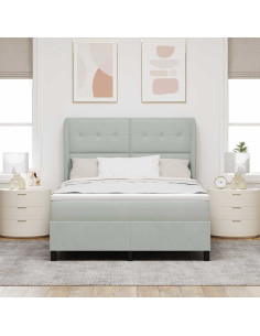 Letto a molle Grigio chiaro 200 x 160 cm Poliestere