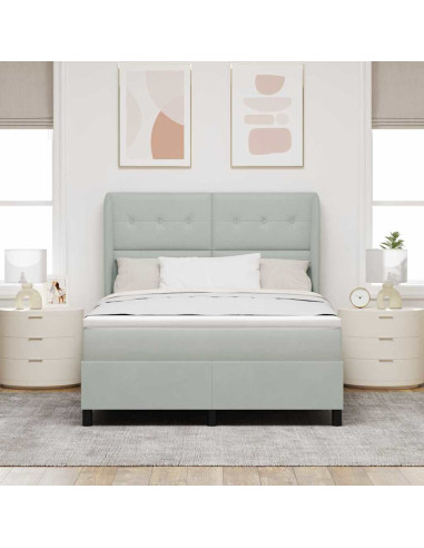 Letto a molle Grigio chiaro 200 x 160 cm Poliestere