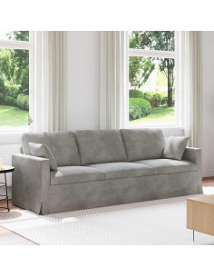 Divano Grigio chiaro 228 x 78 x 80 cm Velluto