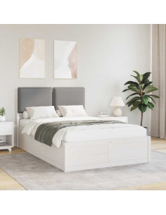 Letto con Testiera Rivestita Grigio chiaro 120 x 200 cm