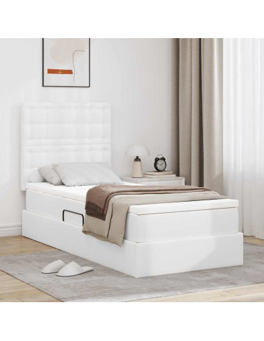 Letto con contenitore e LED con led Bianco Puro 100 x 200 cm