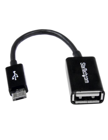 StarTech.com Cavo Adattatore micro USB a USB femmina OTG da viaggio 12cm M/F - Nero