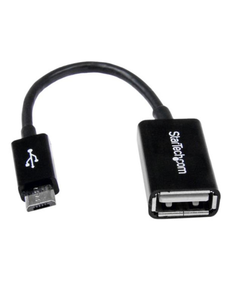 StarTech.com Cavo Adattatore micro USB a USB femmina OTG da viaggio 12cm M/F - Nero