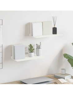 Scaffale da parete 2 pcs Bianco 40 x 18 x 2,5 cm