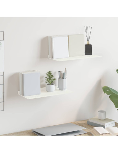 Scaffale da parete 2 pcs Bianco 40 x 18 x 2,5 cm