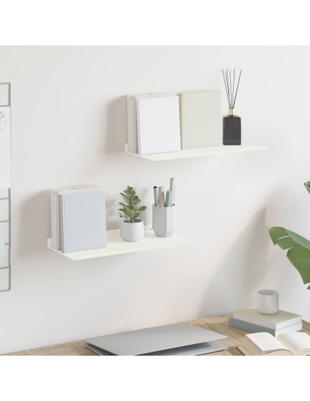 Scaffale da parete 2 pcs Bianco 40 x 18 x 2,5 cm