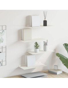 Scaffale da parete 4 pcs Bianco 40 x 18 x 2,5 cm