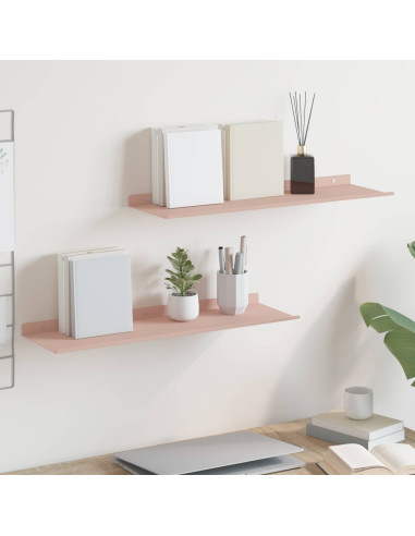 Scaffale da parete con lo scaffale 2 pcs Rosa 60 x 18 x 2,5 cm