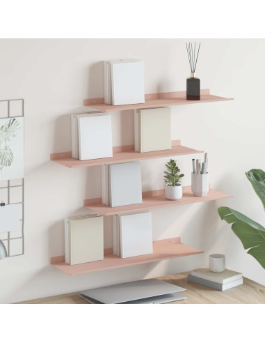 Scaffale da parete con lo scaffale 4 pcs Rosa 60 x 18 x 2,5 cm