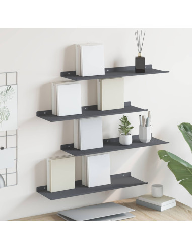 Scaffale da parete 4 pcs Antracite 60 x 18 x 2,5 cm