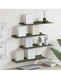 Scaffale da parete 4 pcs Verde oliva 60 x 18 x 2,5 cm