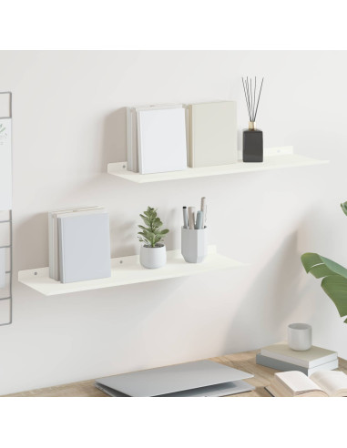 Scaffale da parete 2 pcs Bianco 60 x 18 x 2,5 cm