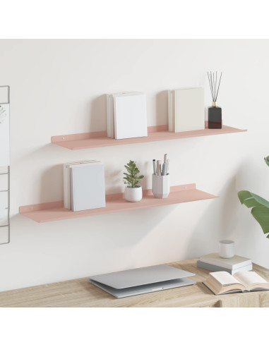 Scaffale da parete con lo scaffale 2 pcs Rosa 80 x 18 x 2,5 cm