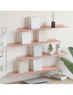 Scaffale da parete con lo scaffale 4 pcs Rosa 80 x 18 x 2,5 cm
