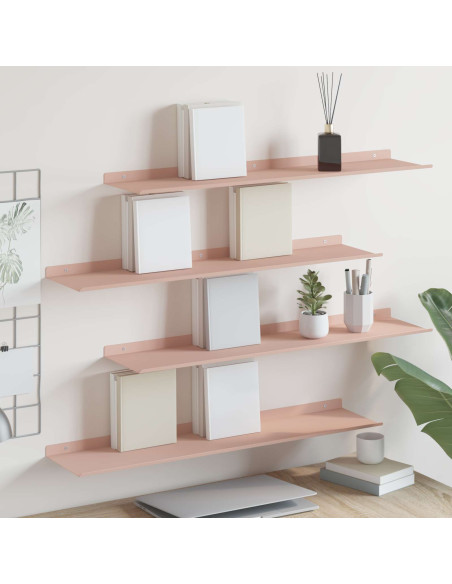 Scaffale da parete con lo scaffale 4 pcs Rosa 80 x 18 x 2,5 cm