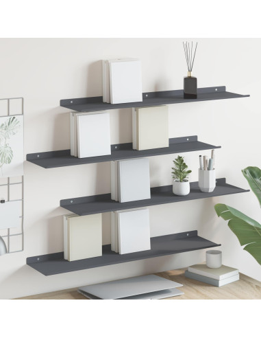 Scaffale da parete 4 pcs Antracite 80 x 18 x 2,5 cm