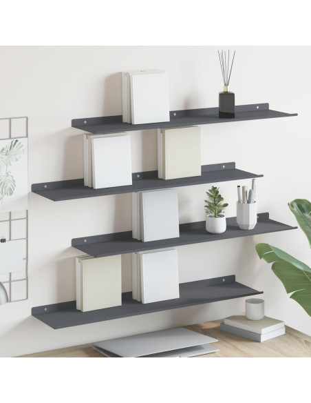 Scaffale da parete 4 pcs Antracite 80 x 18 x 2,5 cm