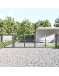 Cancello da Giardino in Rete Antracite 500x125 cm in Acciaio Zincato