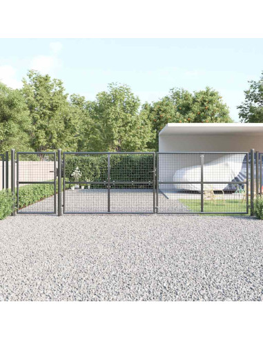 Cancello da Giardino in Rete Antracite 500x125 cm in Acciaio Zincato