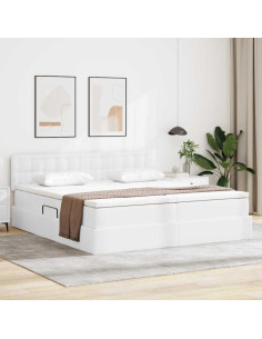 Letto con contenitore e LED con led Bianco Puro 180 x 200 cm