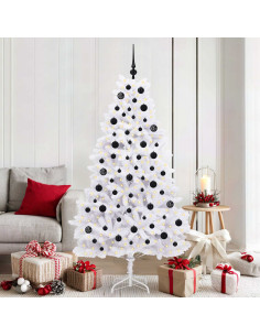 Albero di Natale Artificiale con Rami Pieghevoli Bianco 180 cm