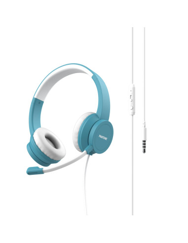SMARTWORK HEADPHONE CABLE+MIC LBLUE