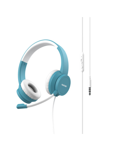 SMARTWORK HEADPHONE CABLE+MIC LBLUE