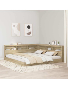 Letto Libreria rovere sonoma 180 x 200 cm Legno multistrato