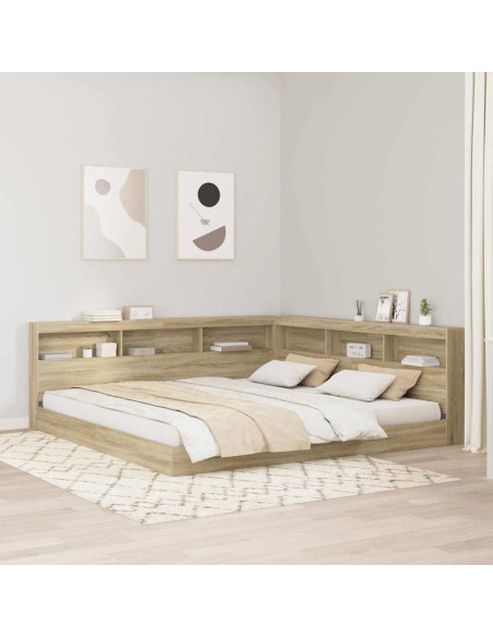 Letto Libreria rovere sonoma 180 x 200 cm Legno multistrato