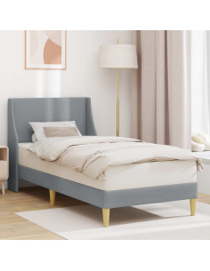 Struttura del letto Grigio chiaro 100 x 200 cm Tessuto