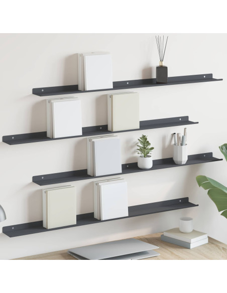 Scaffale da parete 4 pcs Antracite 100 x 9 x 2,5 cm