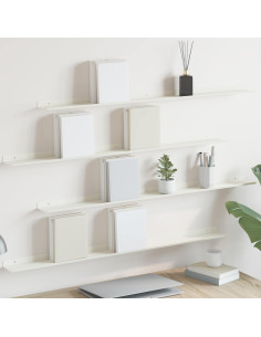 Scaffale da parete 4 pcs Bianco 100 x 9 x 2,5 cm