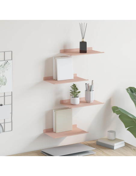 Scaffale da parete con lo scaffale 4 pcs Rosa 30 x 18 x 2,5 cm