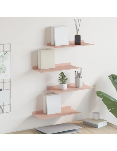 Scaffale da parete con lo scaffale 4 pcs Rosa 40 x 18 x 2,5 cm