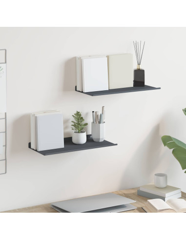 Scaffale da parete 2 pcs Antracite 40 x 18 x 2,5 cm