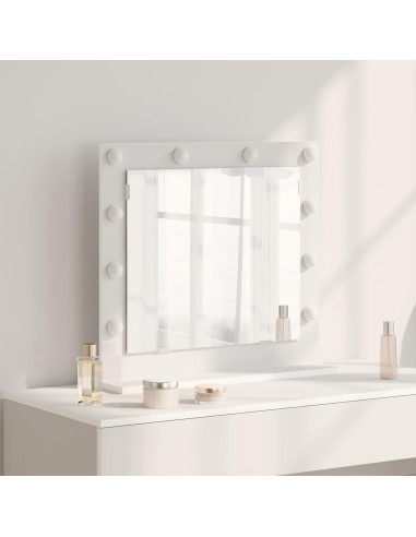 Specchio da Vanità Rettangolare Bianco 60 x 55 x 18 cm