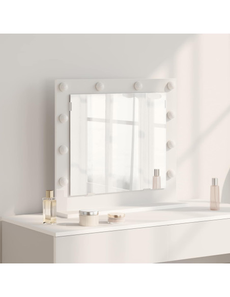 Specchio da Vanità Rettangolare Bianco 60 x 55 x 18 cm