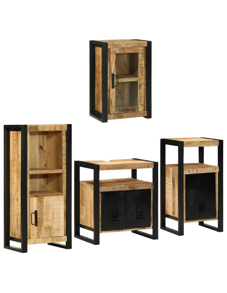 Set di mobili per il bagno 4 pcs Legno di Mango Massello