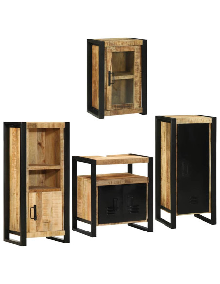 Set di mobili per il bagno 4 pcs Legno di Mango Massello