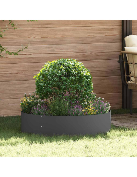 Anello per vaso Nero 80 x 80 x 20 cm Acciaio laminato a freddo