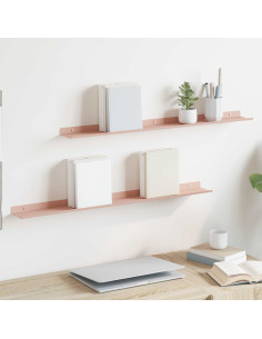 Scaffale da parete con lo scaffale 2 pcs Rosa 80 x 9 x 2,5 cm