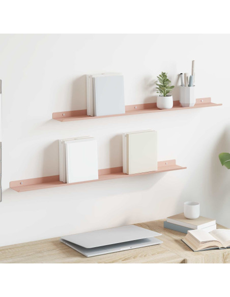 Scaffale da parete con lo scaffale 2 pcs Rosa 80 x 9 x 2,5 cm