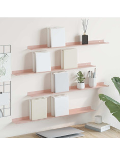 Scaffale da parete con lo scaffale 4 pcs Rosa 80 x 9 x 2,5 cm