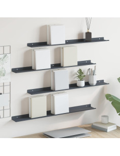 Scaffale da parete 4 pcs Antracite 80 x 9 x 2,5 cm