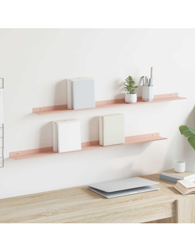 Scaffale da parete con lo scaffale 2 pcs Rosa 100 x 9 x 2,5 cm